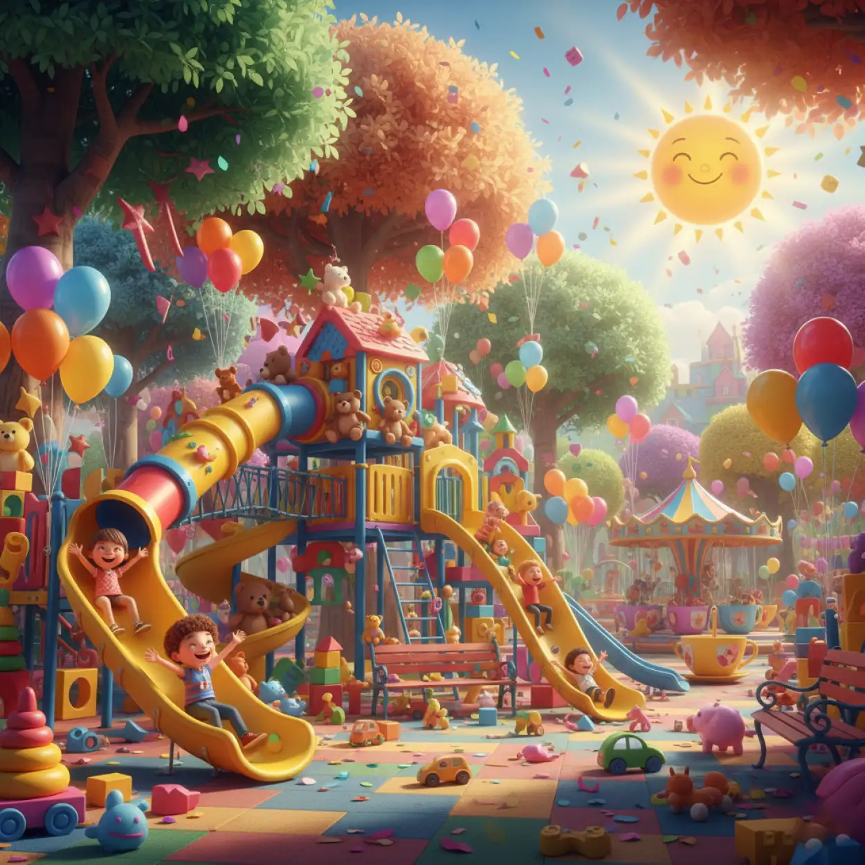 childrens day background with 3d text design