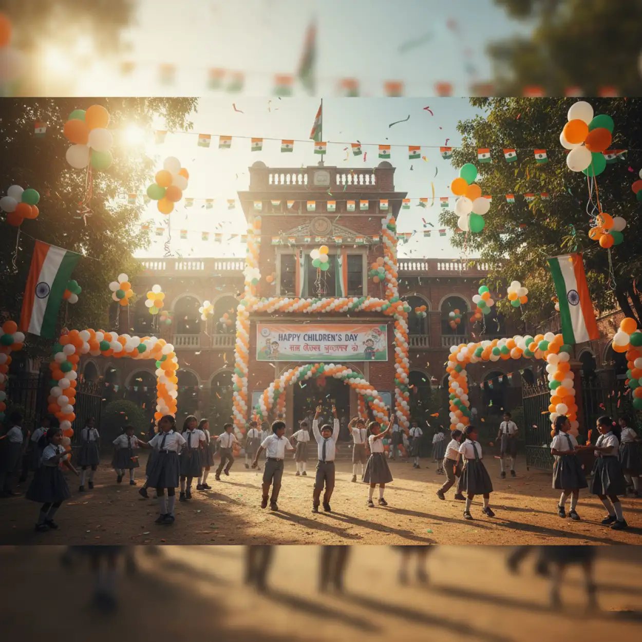 childrens day background with 3d vector design