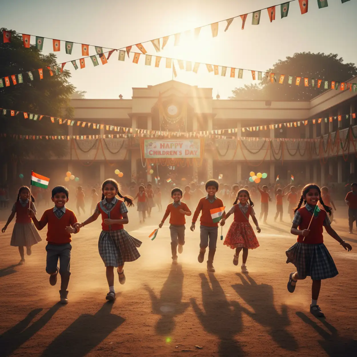 childrens day background with colorful gradient