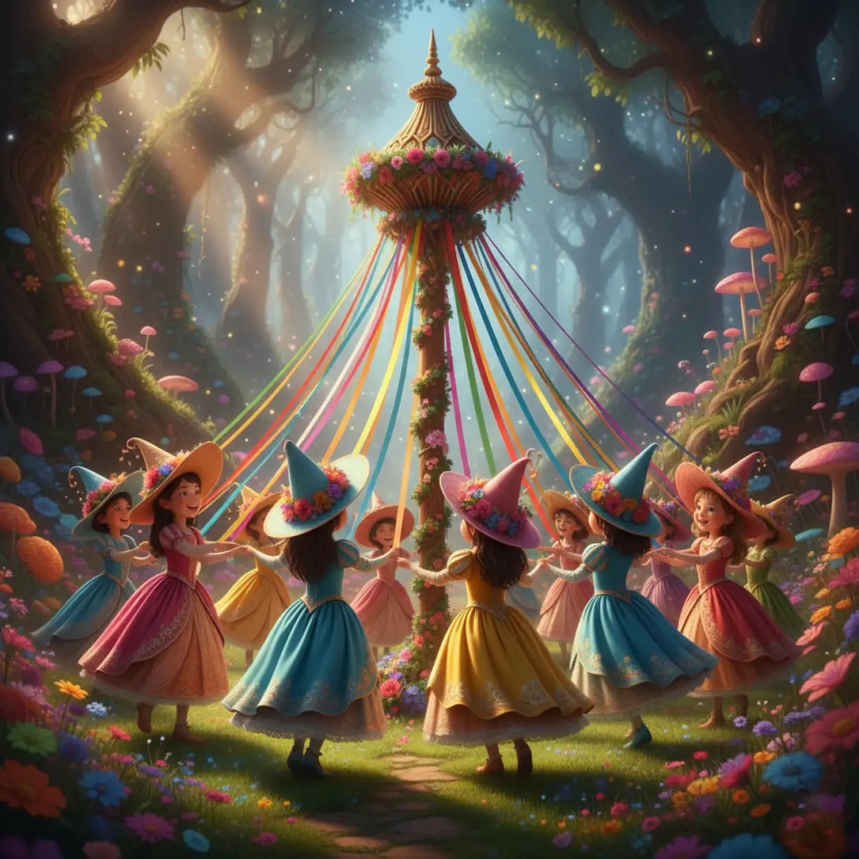 childrens day background with fantasy landscape