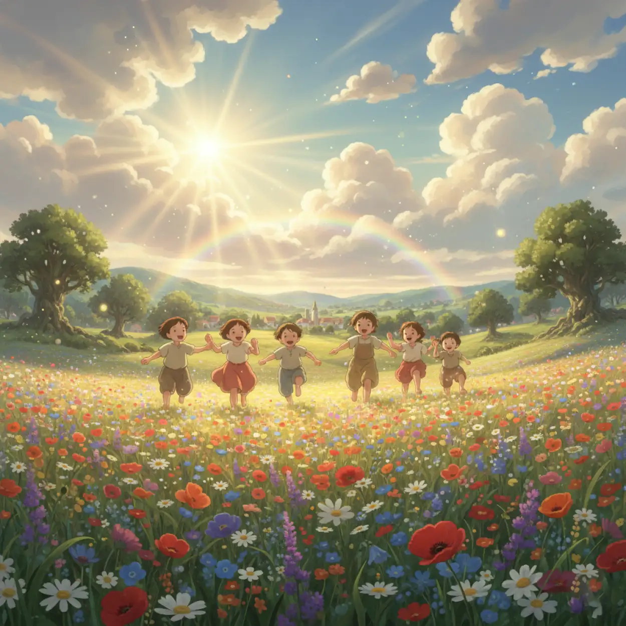 childrens day background with joyful festival scene