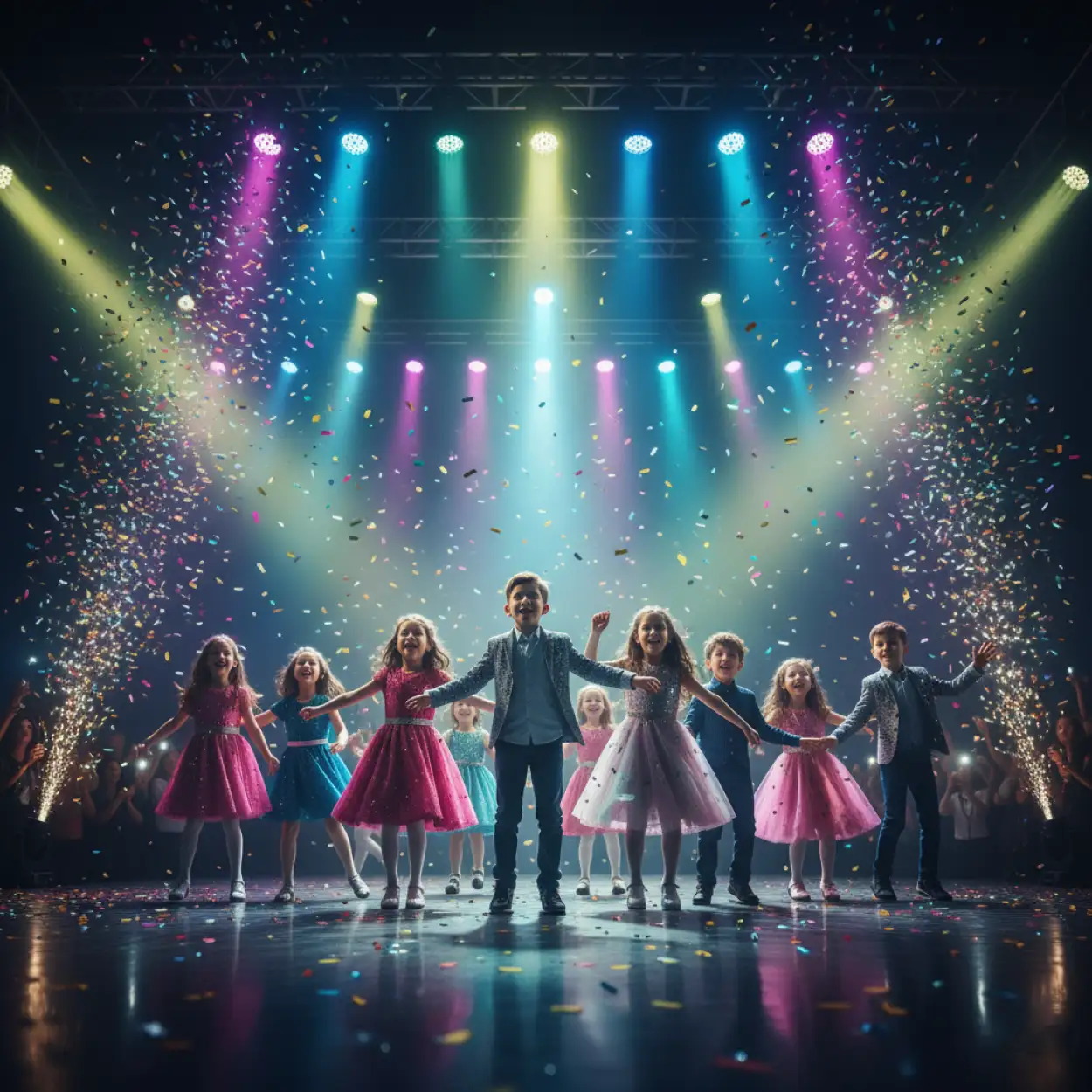 childrens day background with magic sparkle effect