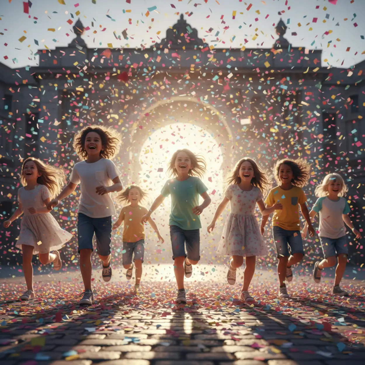 childrens day background with playground scene