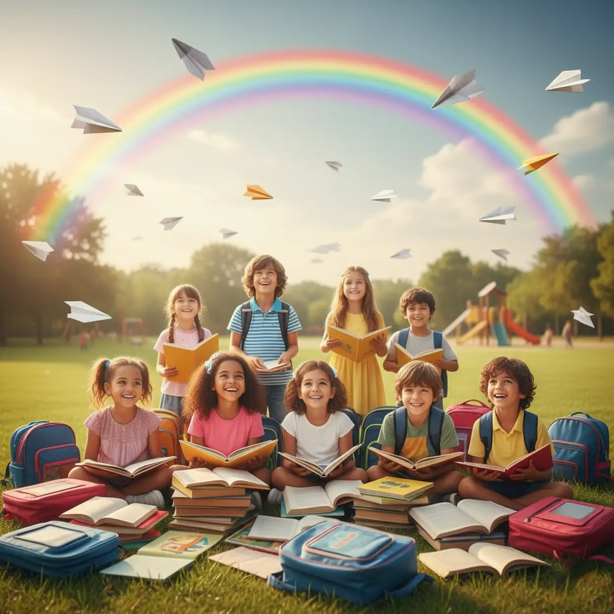 childrens day background with school theme