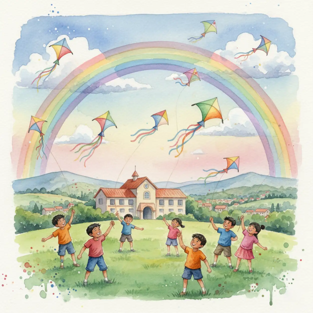 childrens day background with sky and clouds