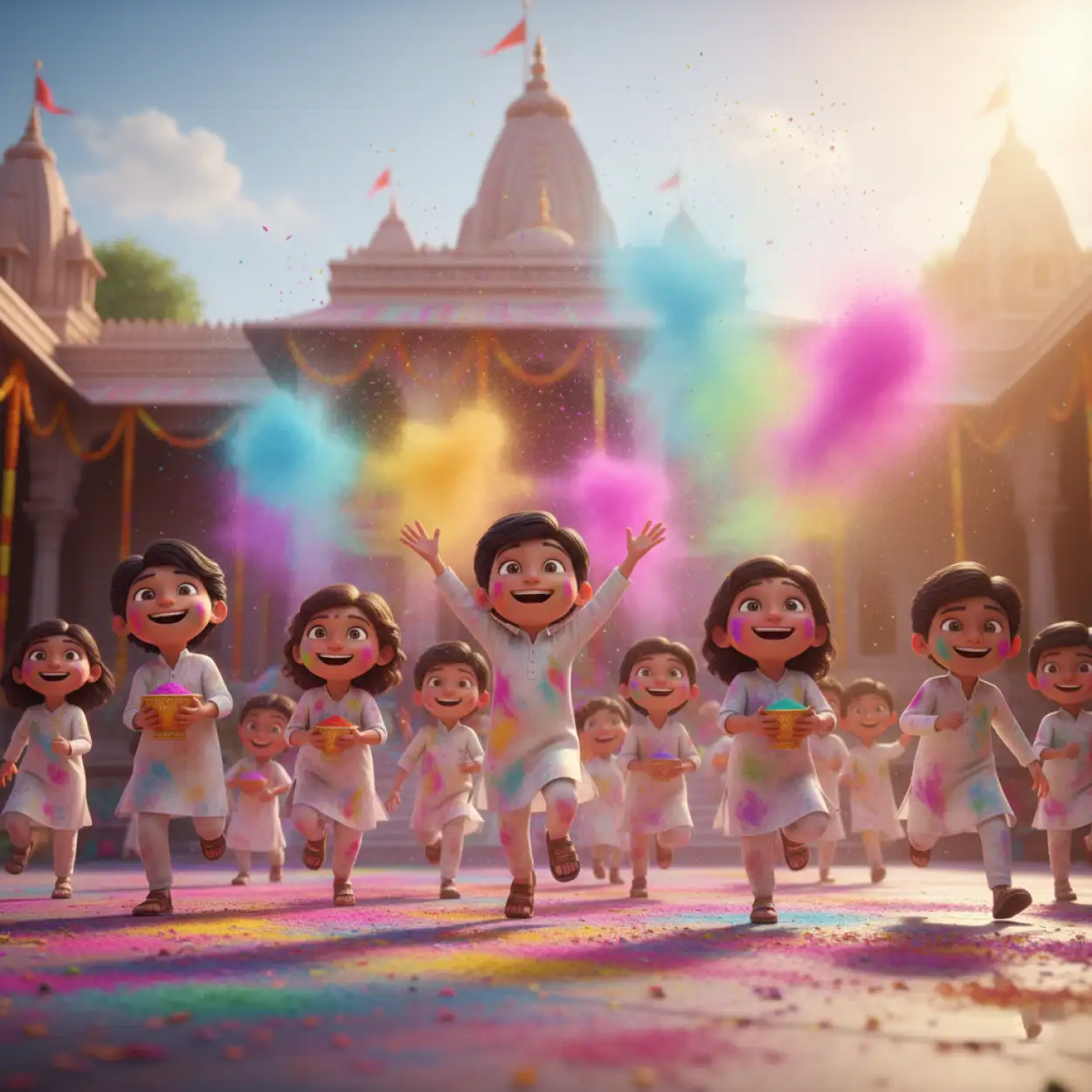 childrens day background with watercolor painting