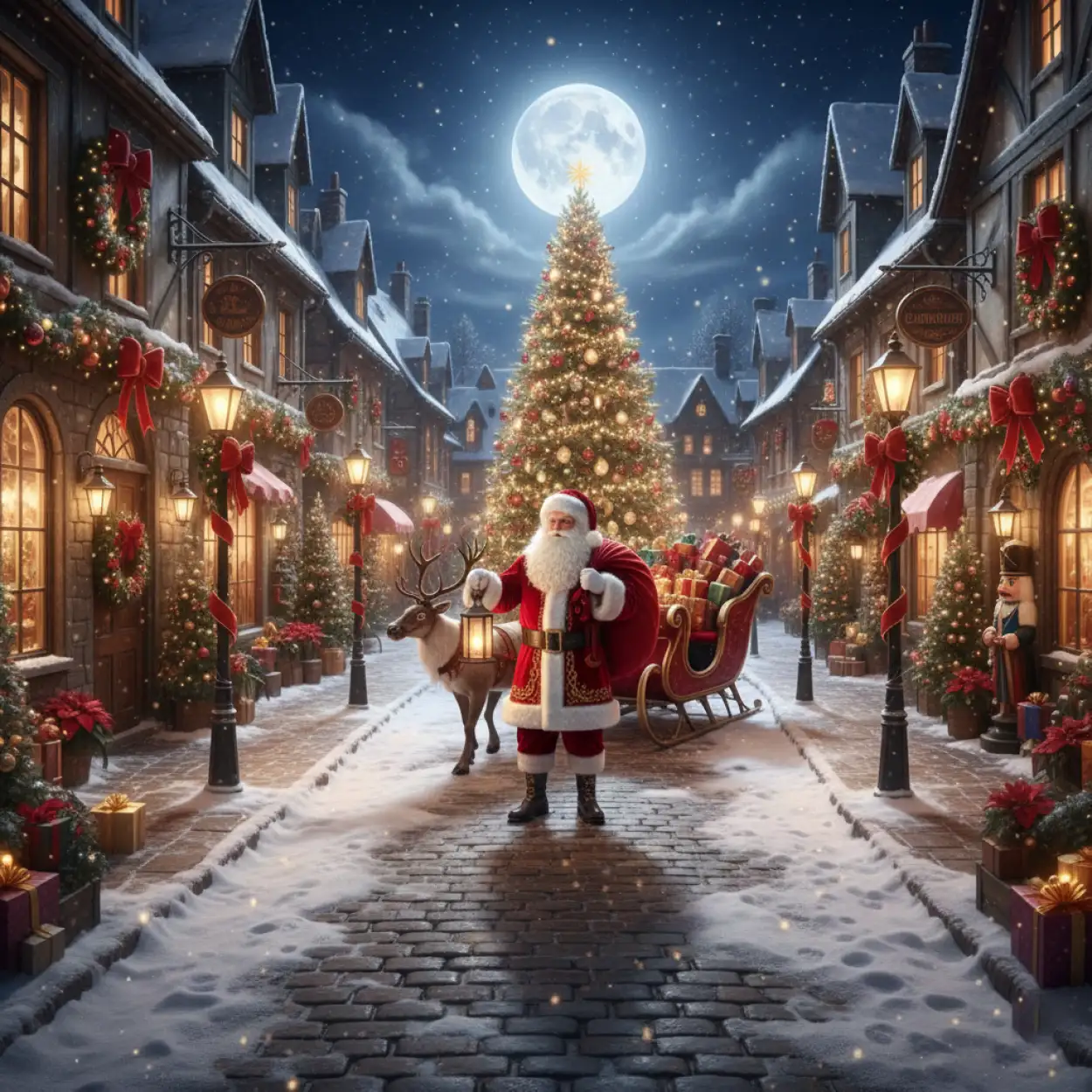 christmas background with santa claus aesthetic