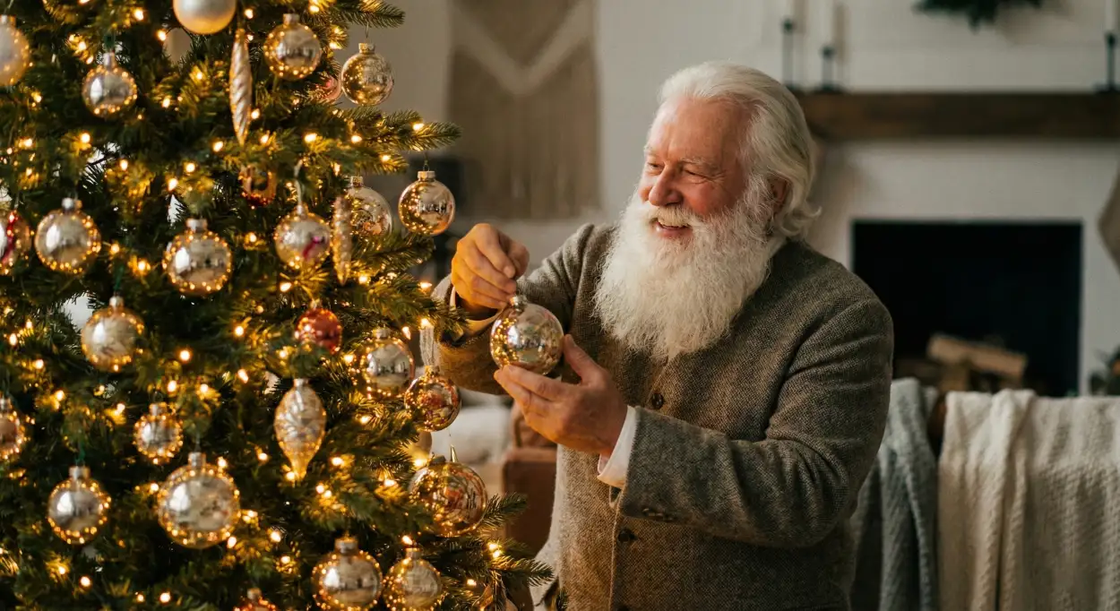 christmas background with santa claus cinematic style