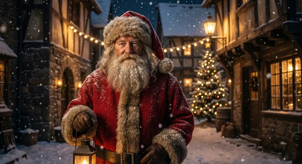 christmas background with santa claus classic style