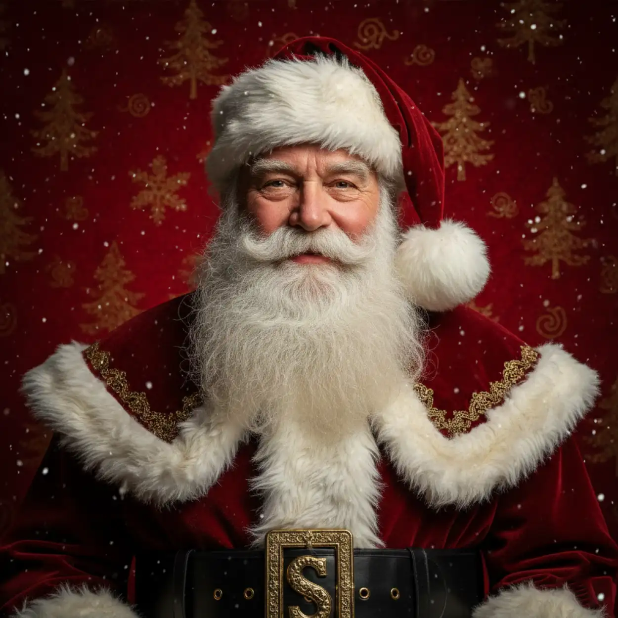 christmas background with santa claus fireplace scene