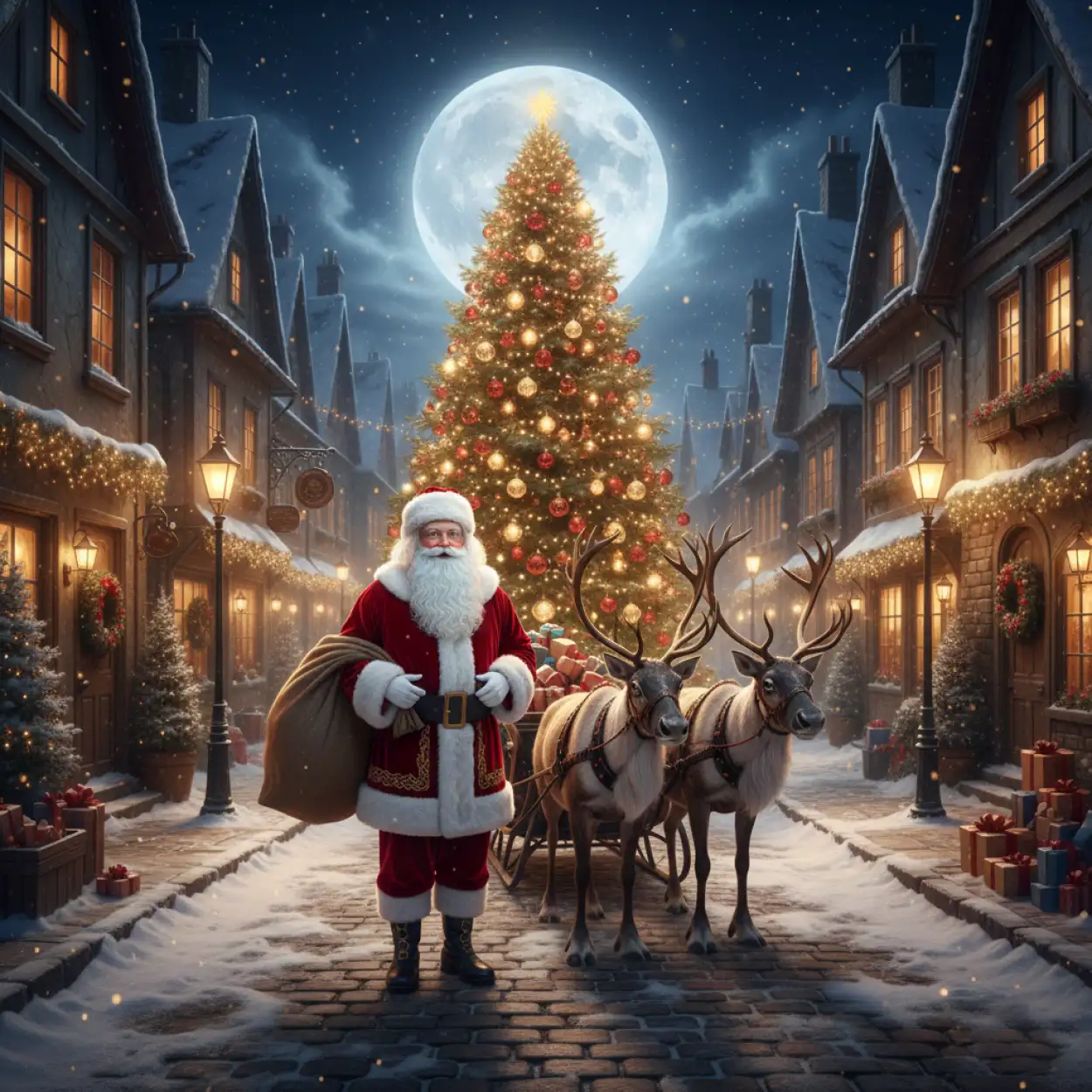 christmas background with santa claus for instagram post