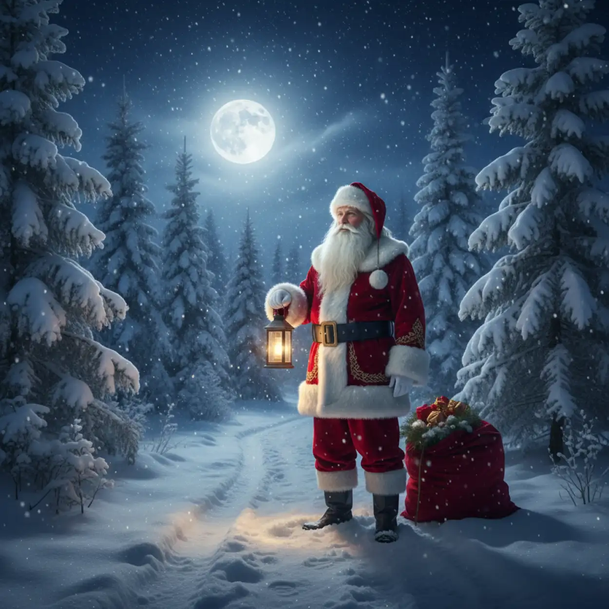 christmas background with santa claus for social media