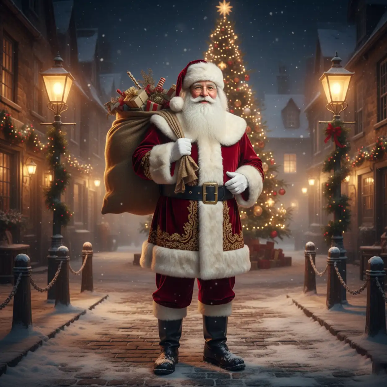 christmas background with santa claus holiday theme