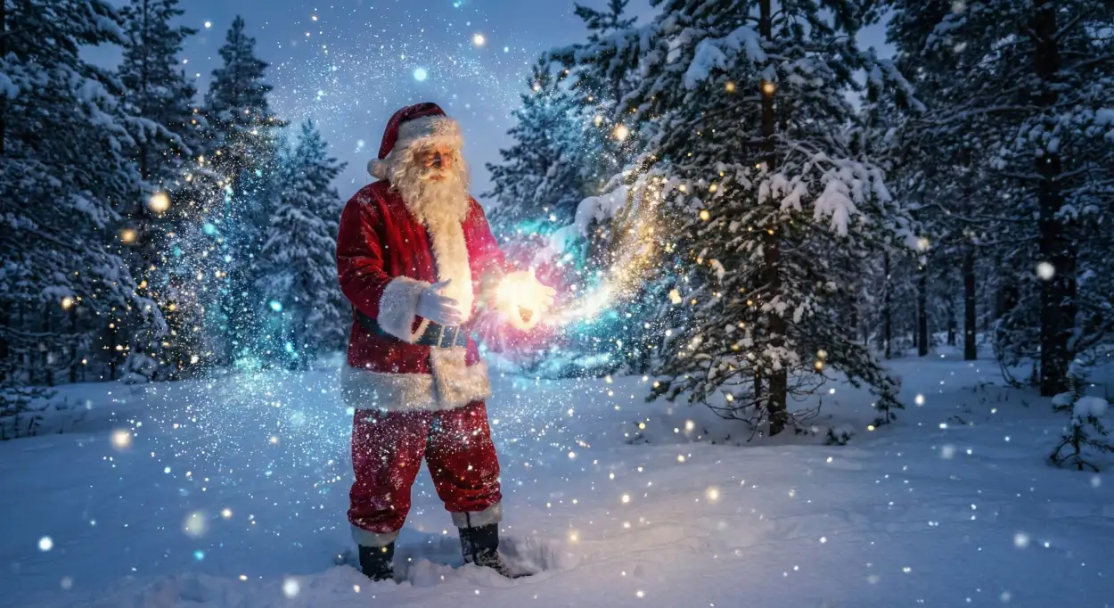 christmas background with santa claus premium design