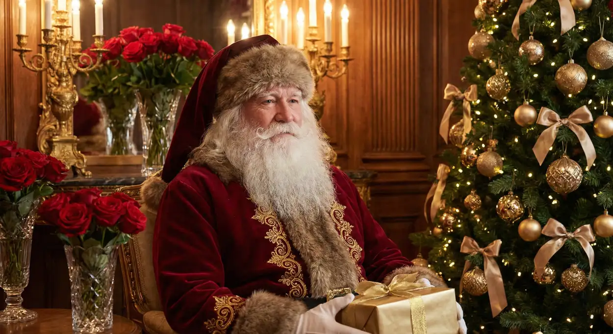 christmas background with santa claus square