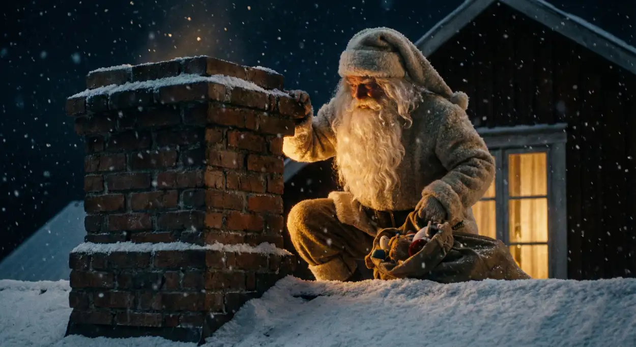 christmas background with santa claus vintage look