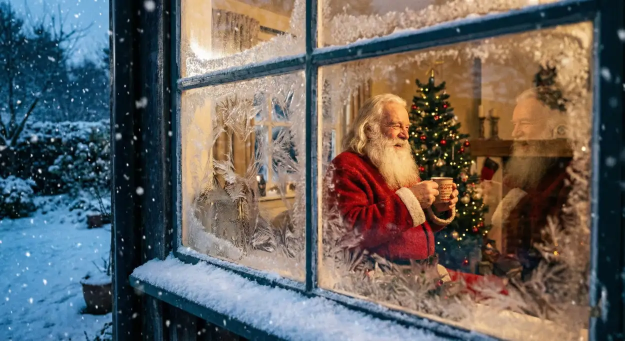 christmas background with santa claus web story