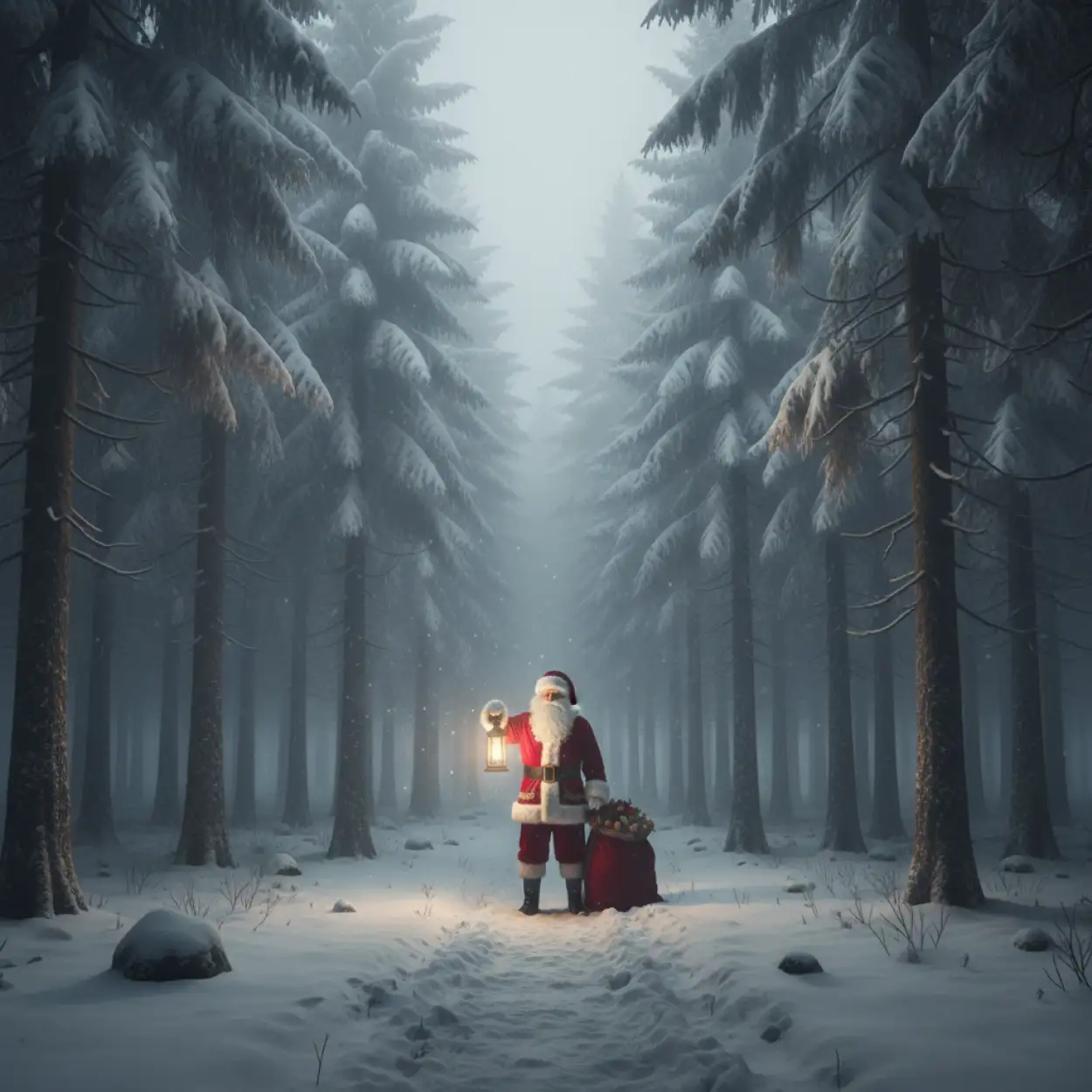 christmas background with santa claus winter theme