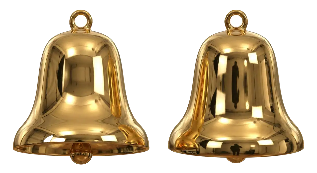 golden christmas bell png transparent background