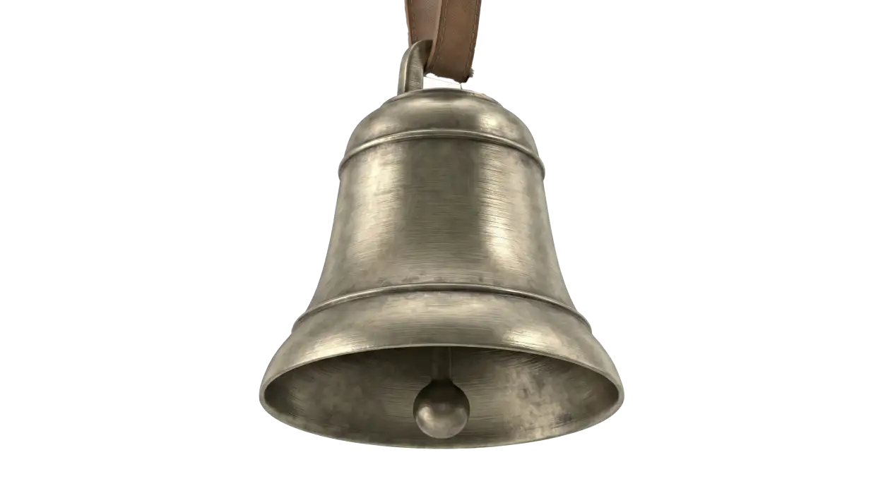 christmas bell png with snow decoration