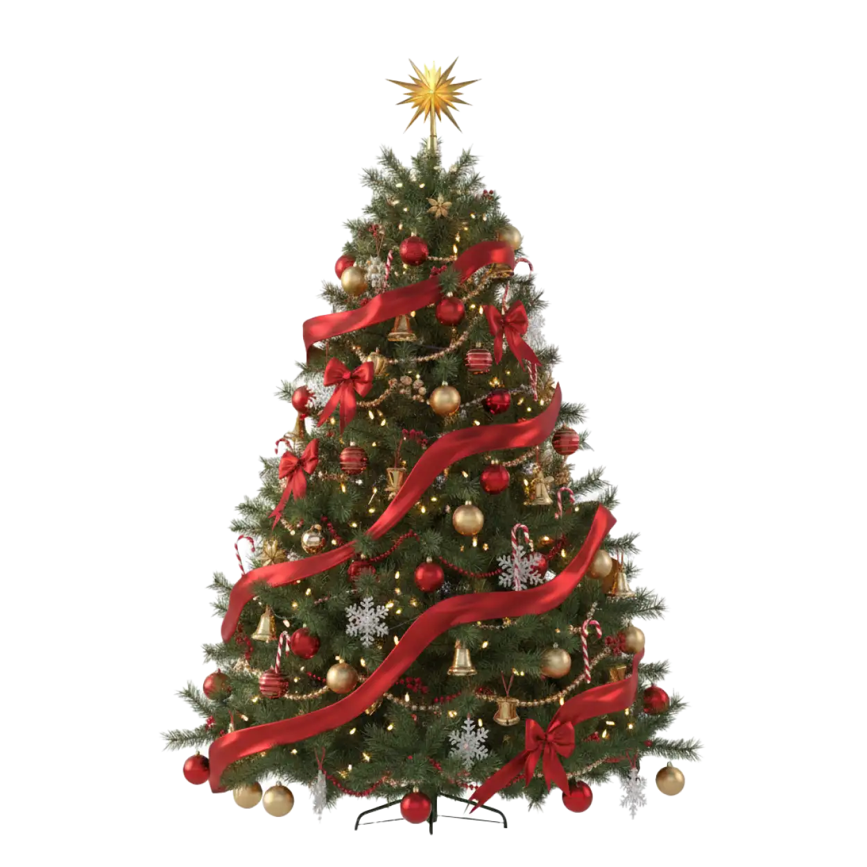 Christmas tree PNG with LED lights