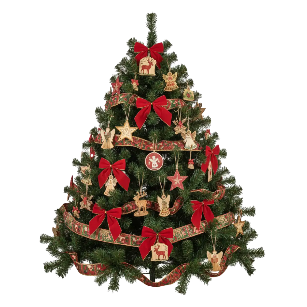 Christmas tree PNG with ornaments