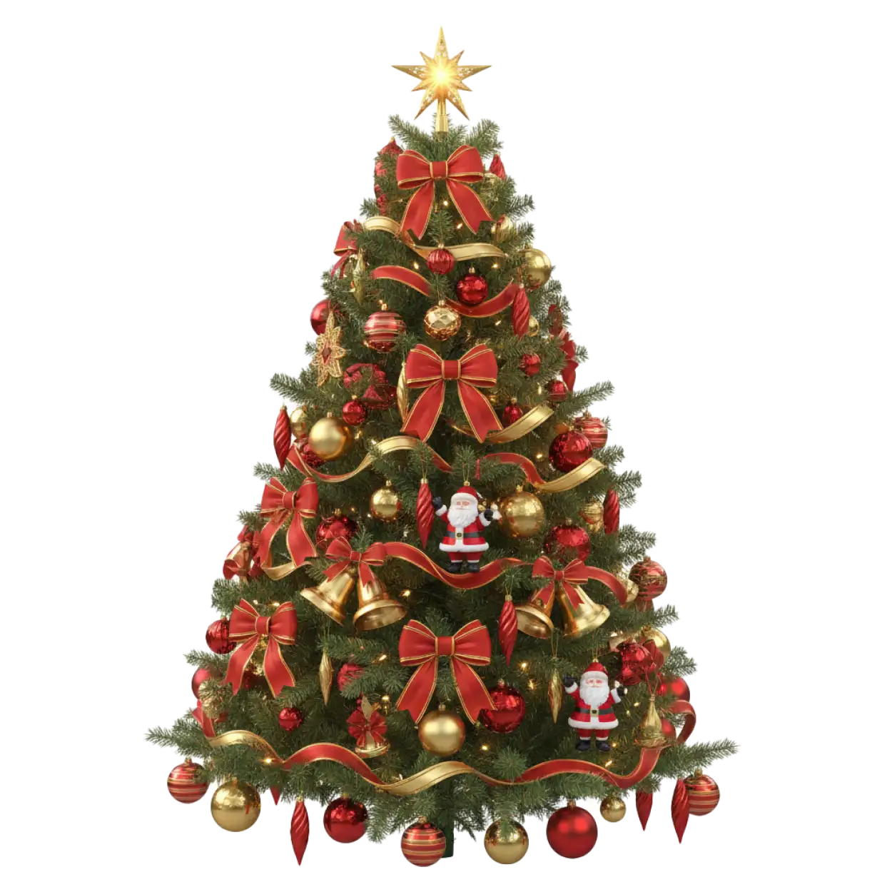 Christmas tree PNG with star topper