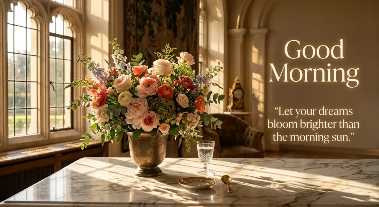Free Download Classy Flower Bouquet Morning Wishes - High Quality Good Morning With Flowers Image