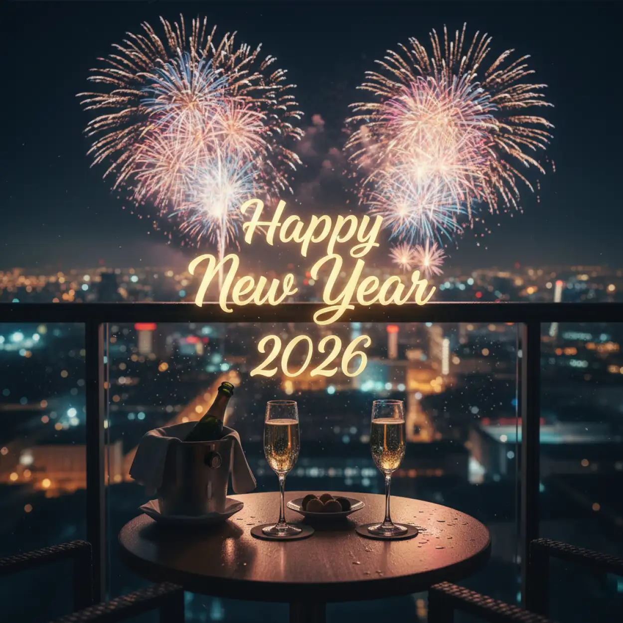 colorful new year greeting card 2026