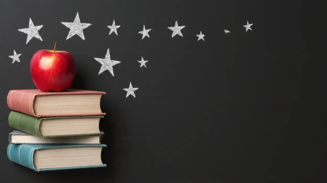 colorful teachers day background with chalkboard