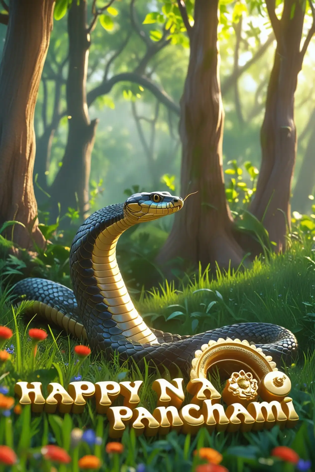Creative Nag Panchami greeting card design