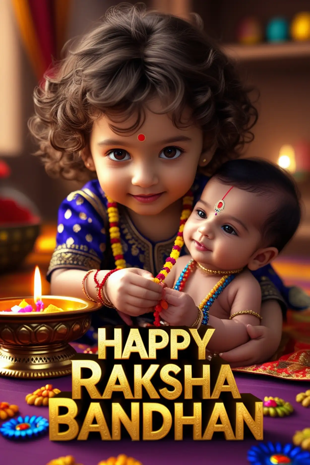 Free Download Creative Rakhi Messages For Nursery Students - High Quality Happy Raksha Bandhan Wishes For Children Background
