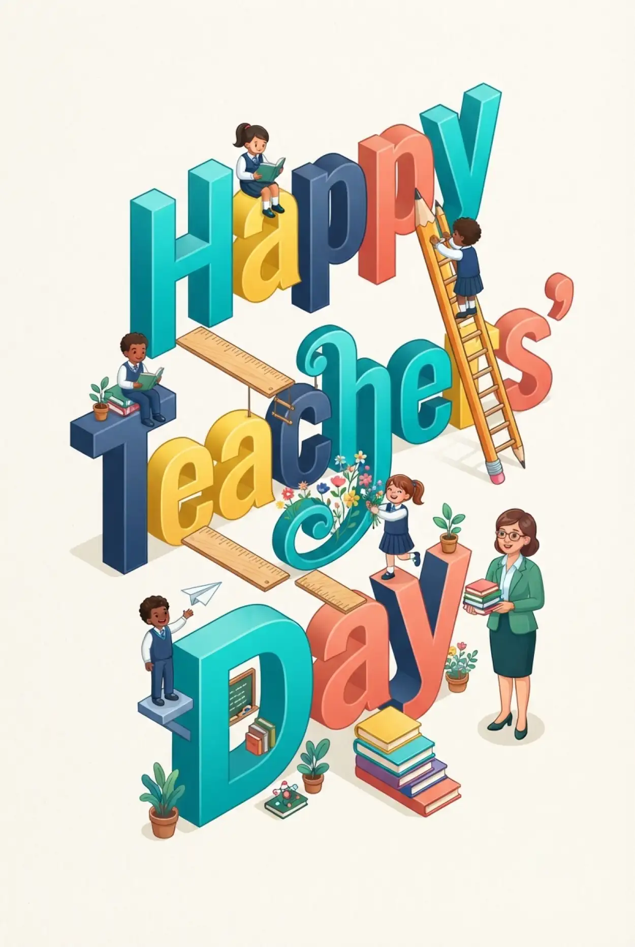 Free Download Creative Teachers Day Card Design - High Quality Teachers Day Cards Image