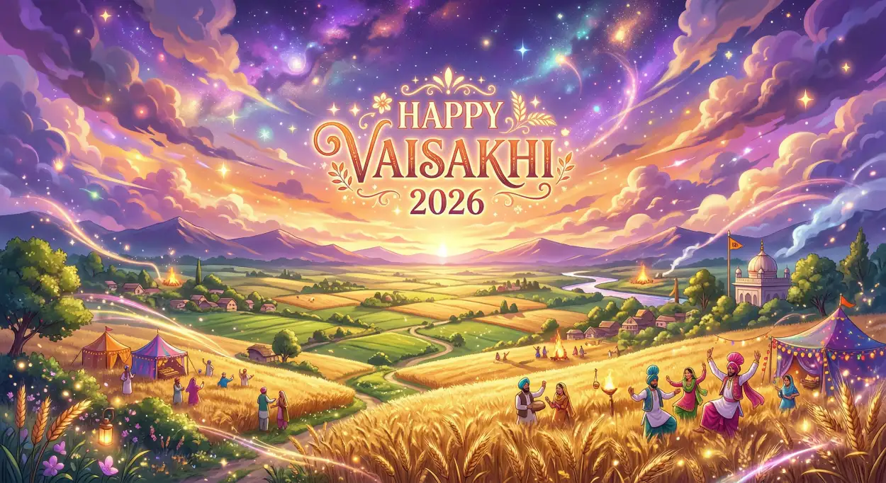Free Download Creative Vaisakhi 2026 Wishes Lines - High Quality Happy Vaisakhi 2026 Wishes Image