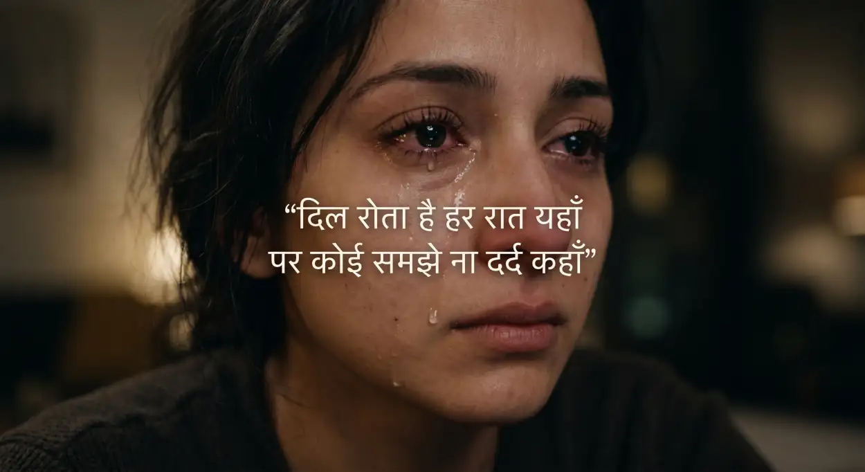 Free Download Crying Girl Sad Status Hindi - High Quality Emotional Girl Quotes Hindi Image