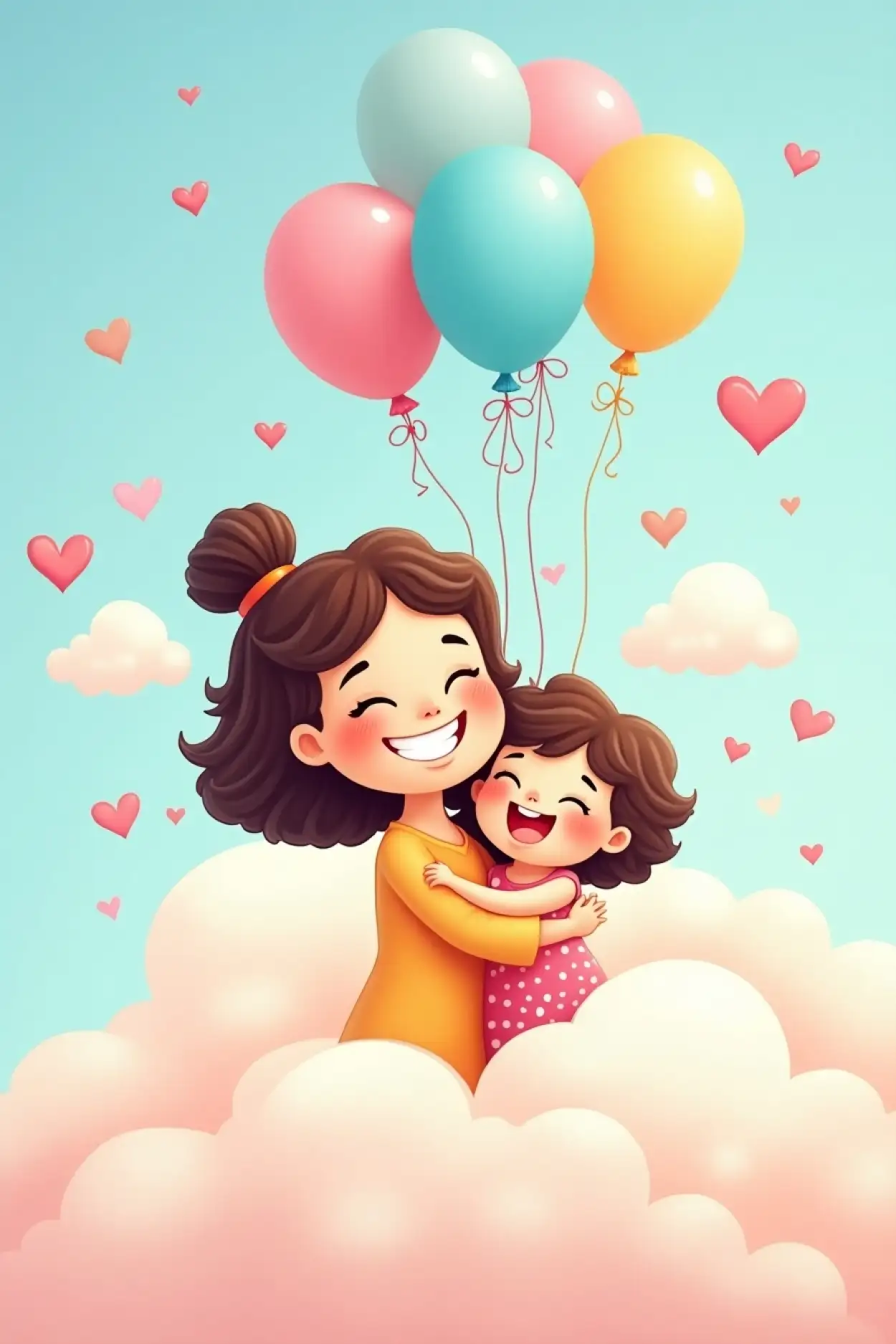 Cute cartoon Mothers Day background