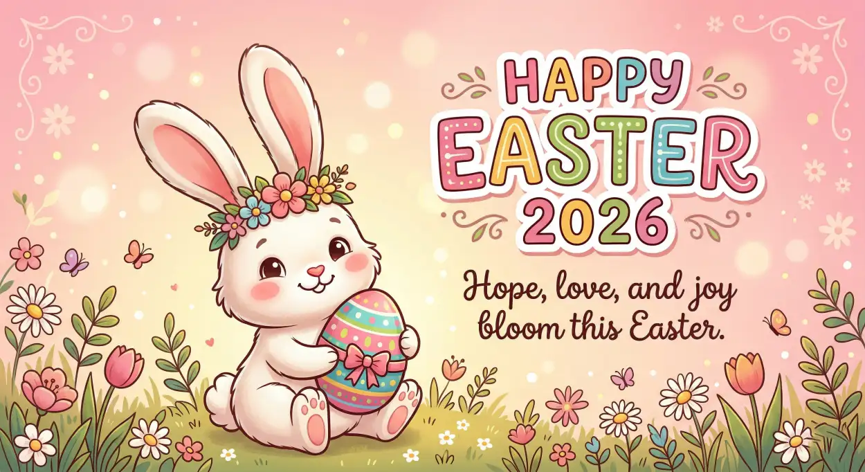 Free Download Cute Easter 2026 Messages For Family - High Quality Happy Easter 2026 Image