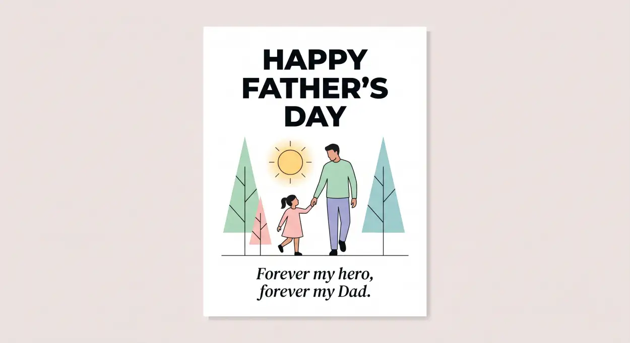 Free Download Cute Fathers Day Greeting Card - High Quality Happy Fathers Day Greeting Card Image