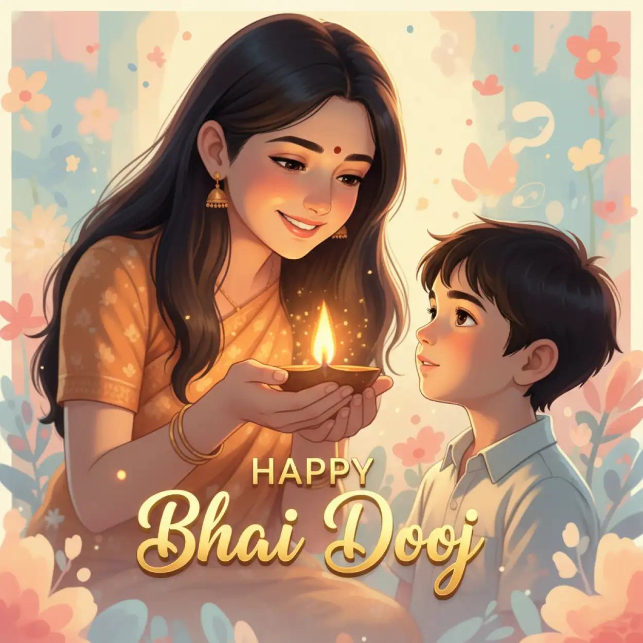 cute happy bhai dooj 2025 wishes for little sister