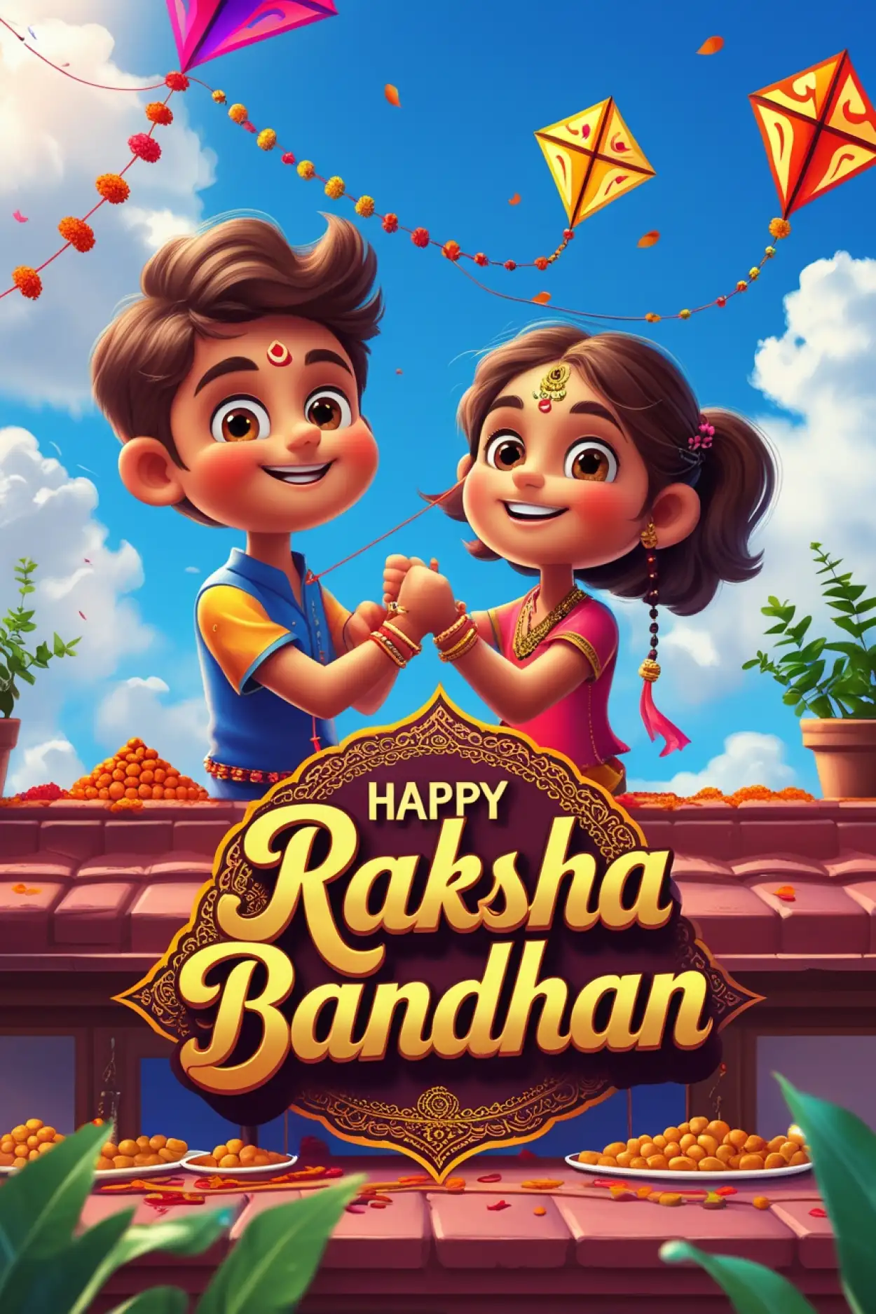 Free Download Cute Rakhi Wishes For Little Sister - High Quality Raksha Bandhan Wishes For Sister Background
