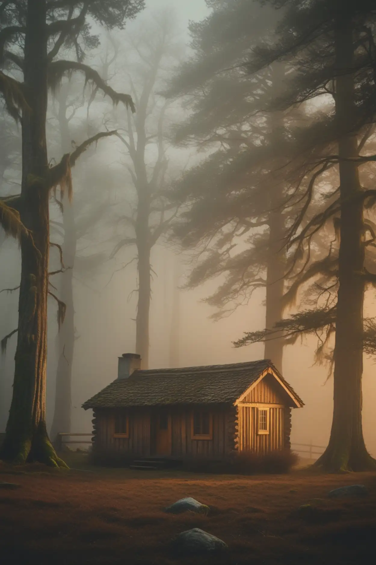 dark foggy forest background for mobile