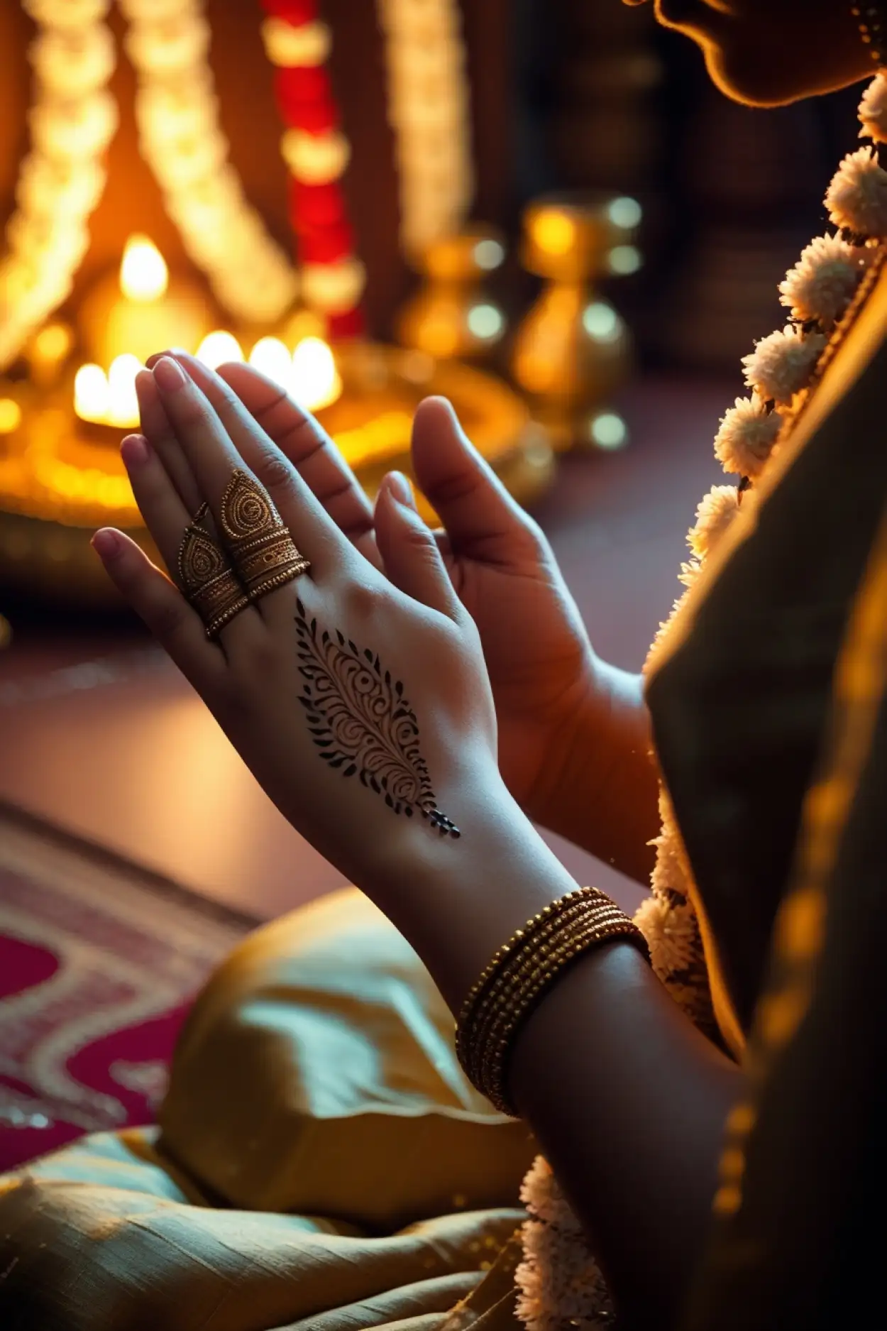 dark mehndi stain latest design for teej 2025