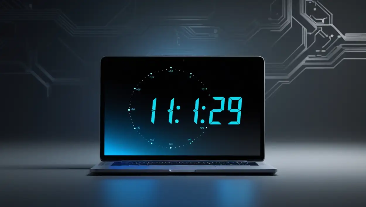 desktop wallpaper with time and date