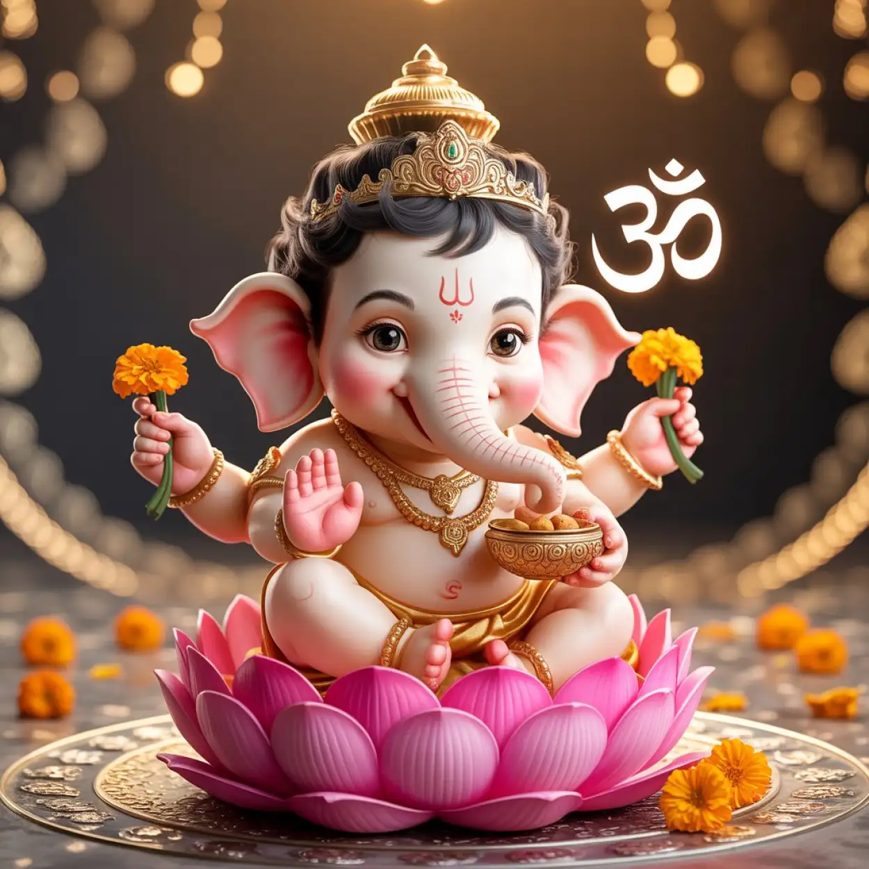 digital art baby Ganesha PNG download