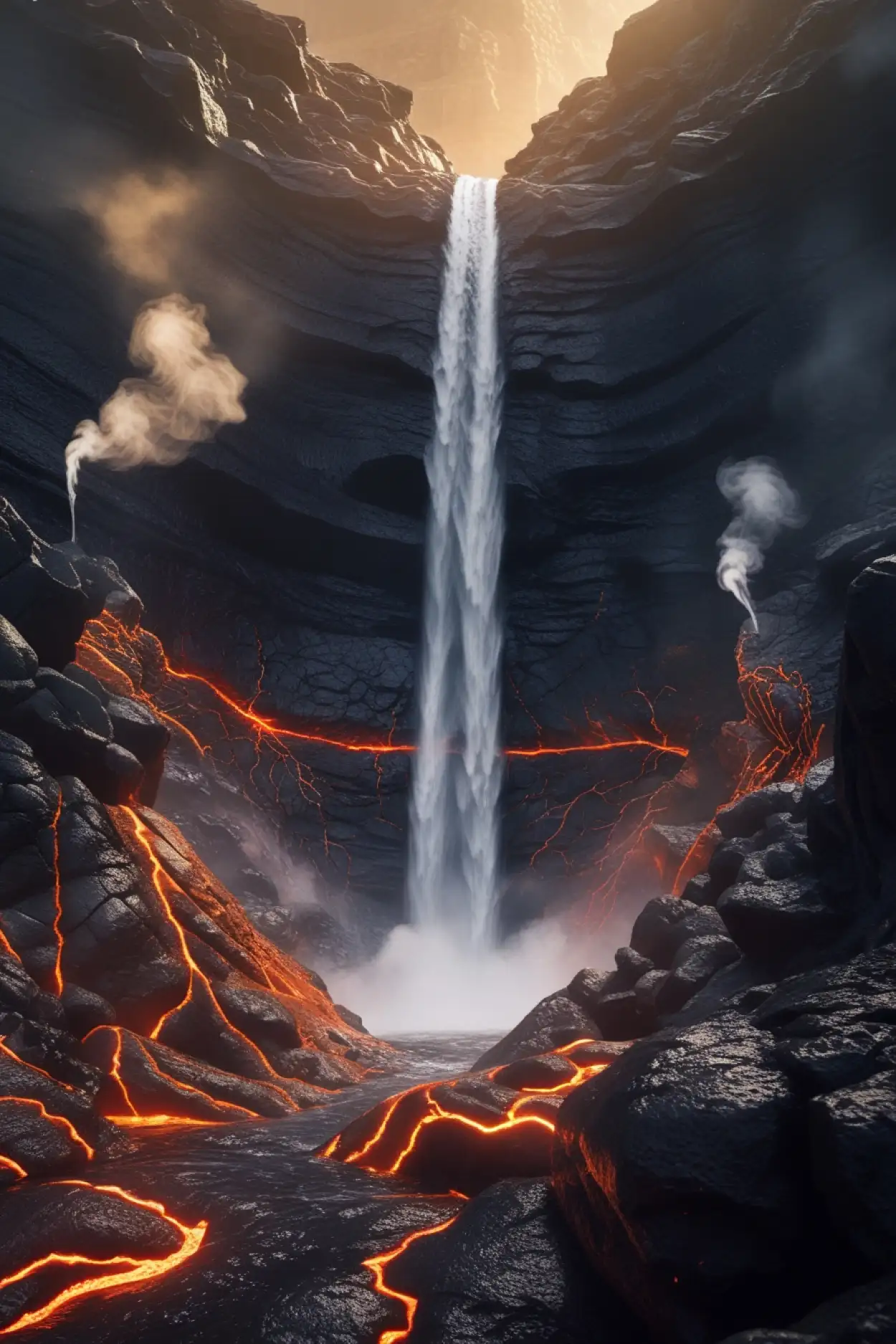 Free Download Digital Art Waterfall Background - High Quality Waterfall Background Background