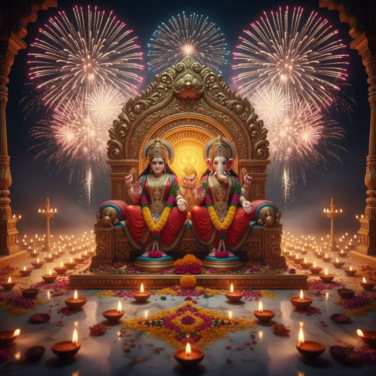 Diwali Background With Fireworks And Diya Lights - Royalty Free Diwali Background Image | Pngmagic Free Download Diwali Background With Fireworks And Diya Lights - High Quality Diwali Background Background