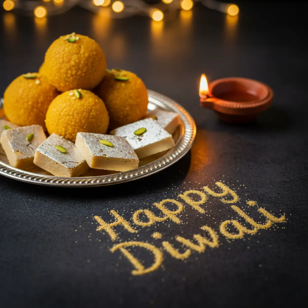Diwali Puja Photo With Sweets, Candles, And Decorative Background - Royalty Free Happy Diwali Image | Pngmagic Free Download Diwali Puja Photo With Sweets, Candles, And Decorative Background - High Quality Happy Diwali Background