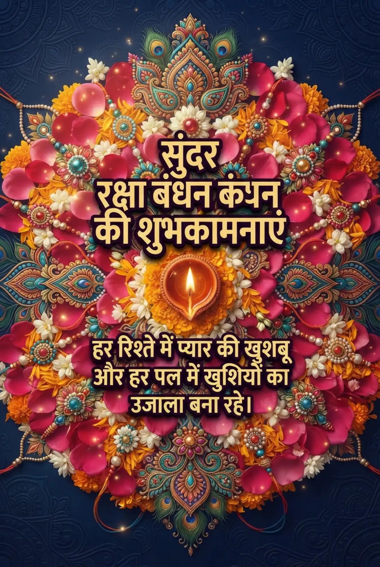 Free Download Door Rehne Wale Bhai Ke Liye Rakhi Wishes - High Quality Raksha Bandhan Ki Shubhkamnaye In Hindi Image