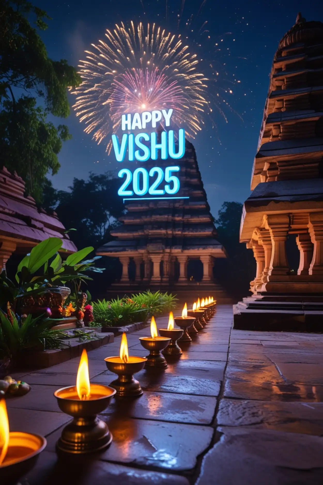 Free Download Download Happy Vishu Greeting Card 2025 - High Quality Happy Vishu 2025 Background