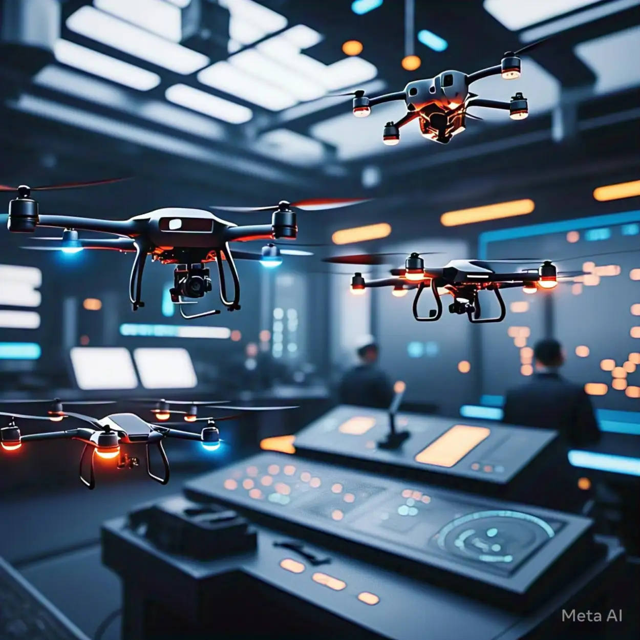 Drone Technology Background With Flying UAVs And AI Control - Royalty Free Technology Background Image | Pngmagic Free Download Drone Technology Background With Flying UAVs And AI Control - High Quality Technology Background Background